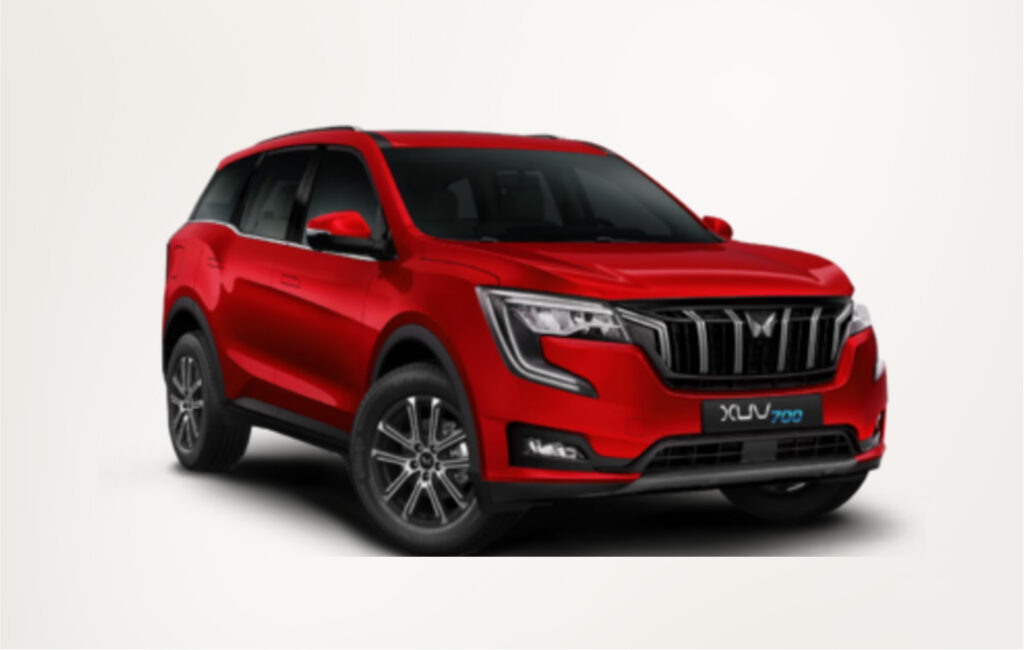 Red Colored Mahindra XUV 700